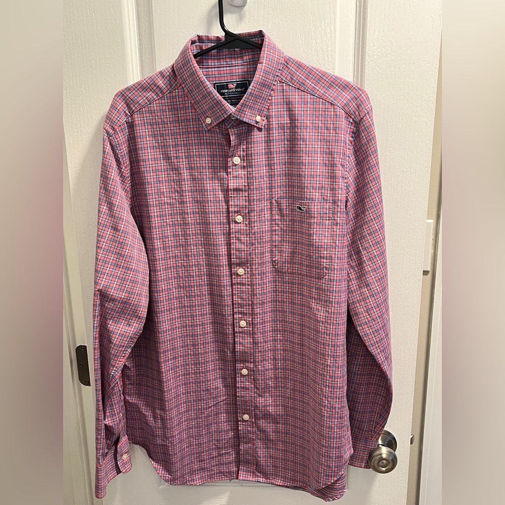 Vineyard Vines Men's Red Checkered Shirt
